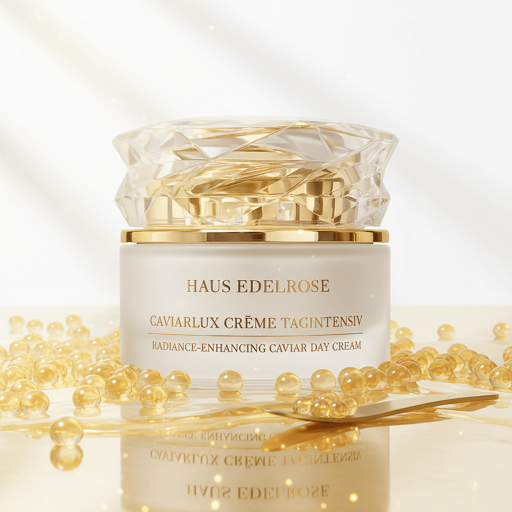Radiance-enhancing day cream with caviar extract, DERMAGLÄTT™ peptide complex and hyaluronic acid. Helps smooth fine lines, provides deep hydration, and supports a radiant, lifted complexion.